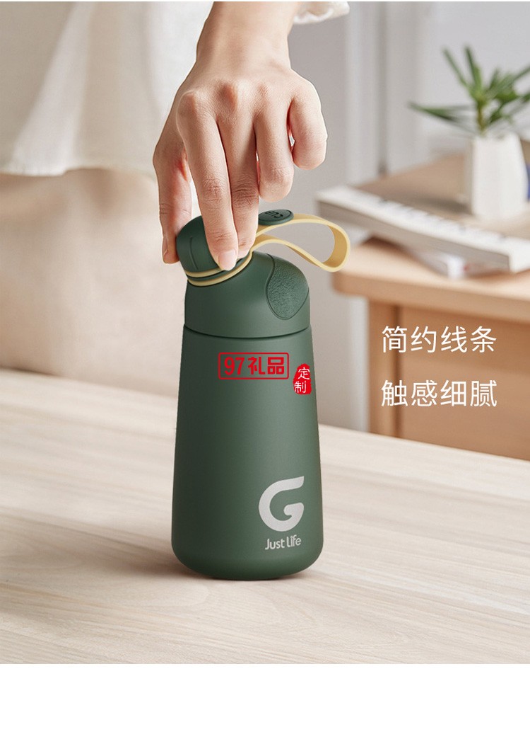 胖墩?qǐng)A潤波波嘴保溫杯400ml內(nèi)外304不銹鋼飲水杯便攜杯